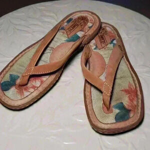 Born Leather Floral Flip Flop/ Sandal